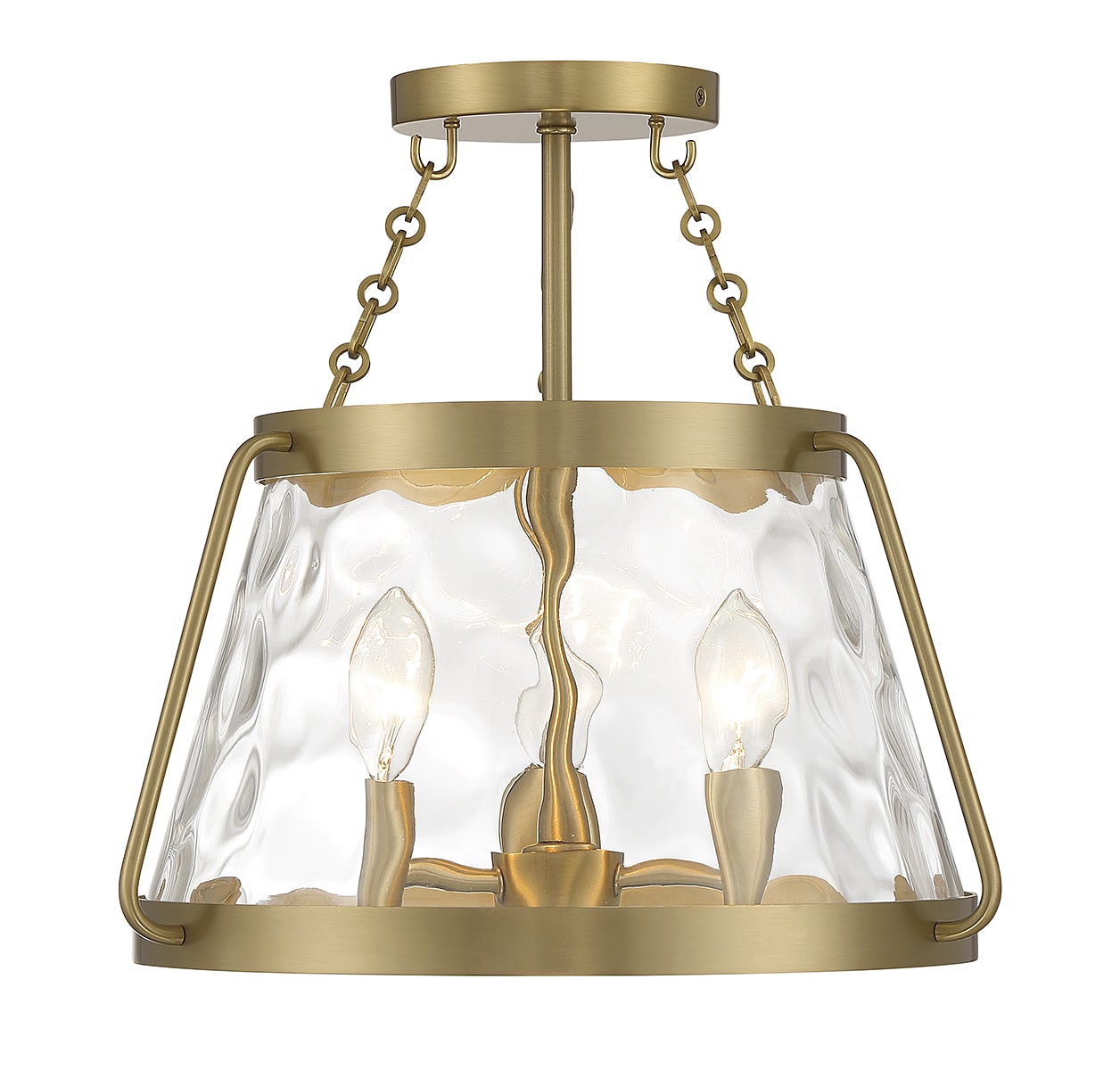Savoy House Essentials Crawford 3 -Light 15 Brushed Brass Semi Flush Mount Light