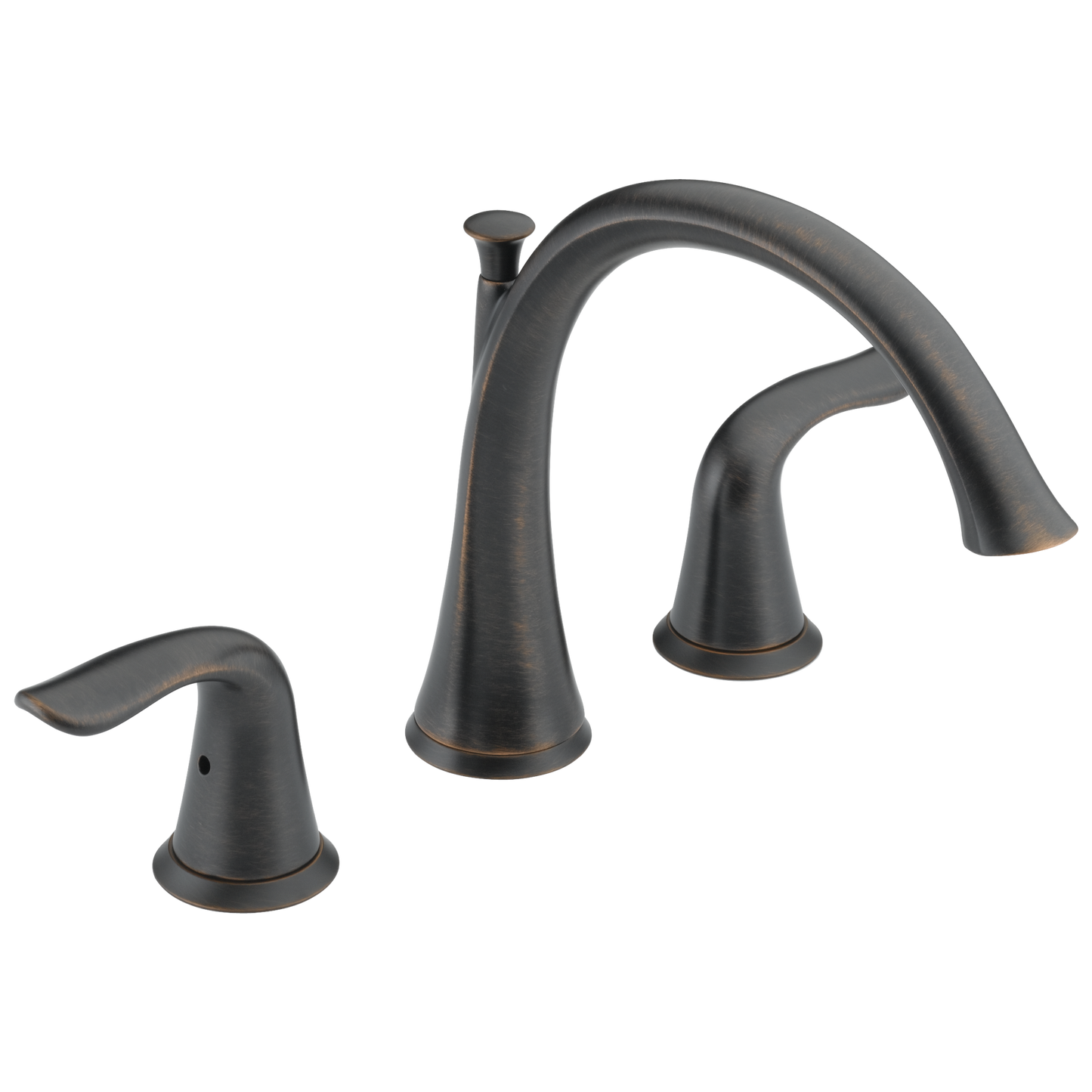 Delta Lahara Venetian Bronze 2-handle Deck-mount Roman High-arc Bathtub Faucet
