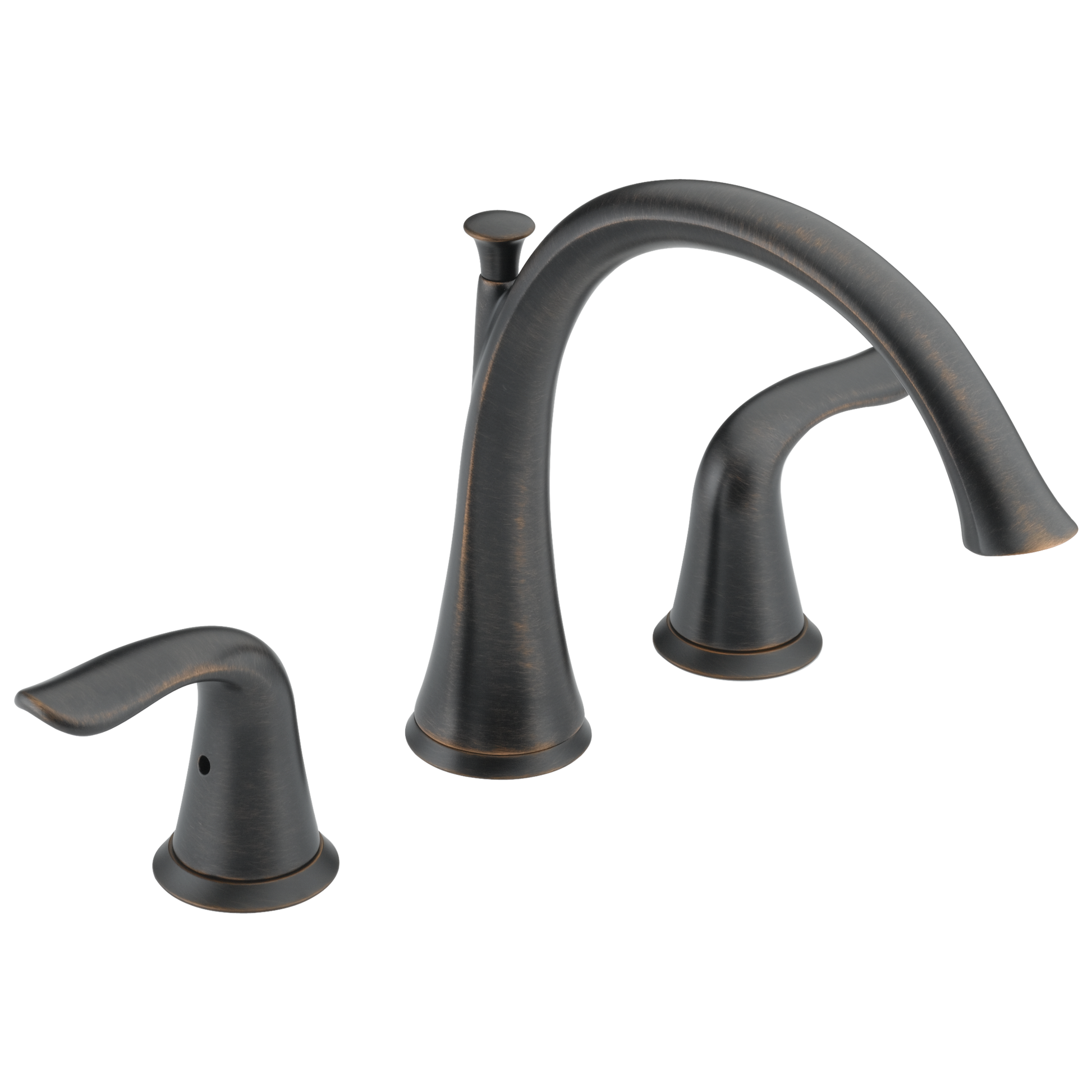 Delta Lahara Venetian Bronze 2-handle Deck-mount Roman High-arc Bathtub Faucet