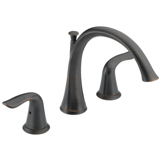 Delta Lahara Venetian Bronze 2-handle Deck-mount Roman High-arc Bathtub Faucet