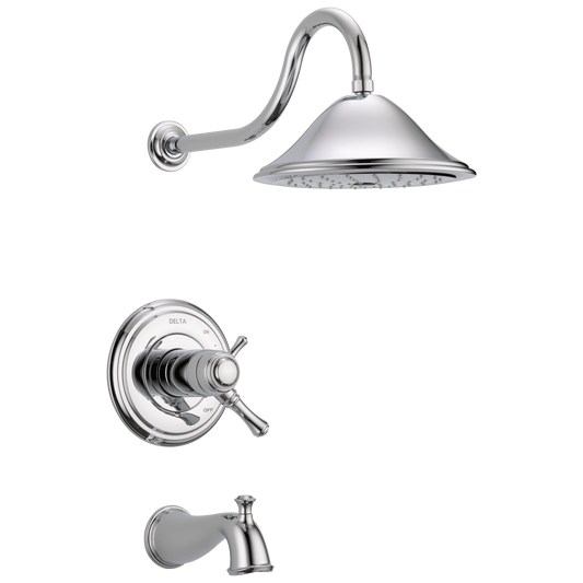 Delta Cassidy Thermostatic Chrome 2-handle 9.375-in Round Bathtub and shower Faucet (Single Function)