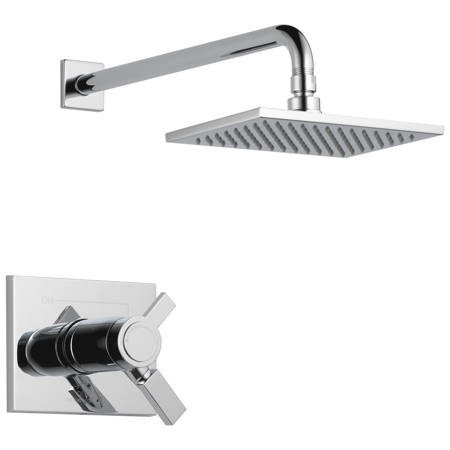 Delta Vero Thermostatic Chrome 2-handle 8.656-in Square Shower Faucet (Single Function)