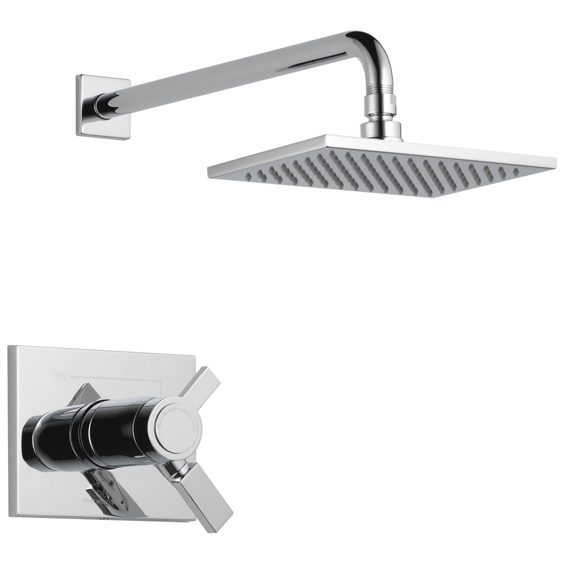 Delta Vero Thermostatic Chrome 2-handle 8.656-in Square Shower Faucet (Single Function)