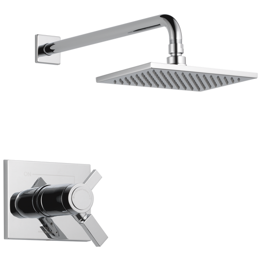 Delta Vero Thermostatic Chrome 2-handle 8.656-in Square Shower Faucet (Single Function)