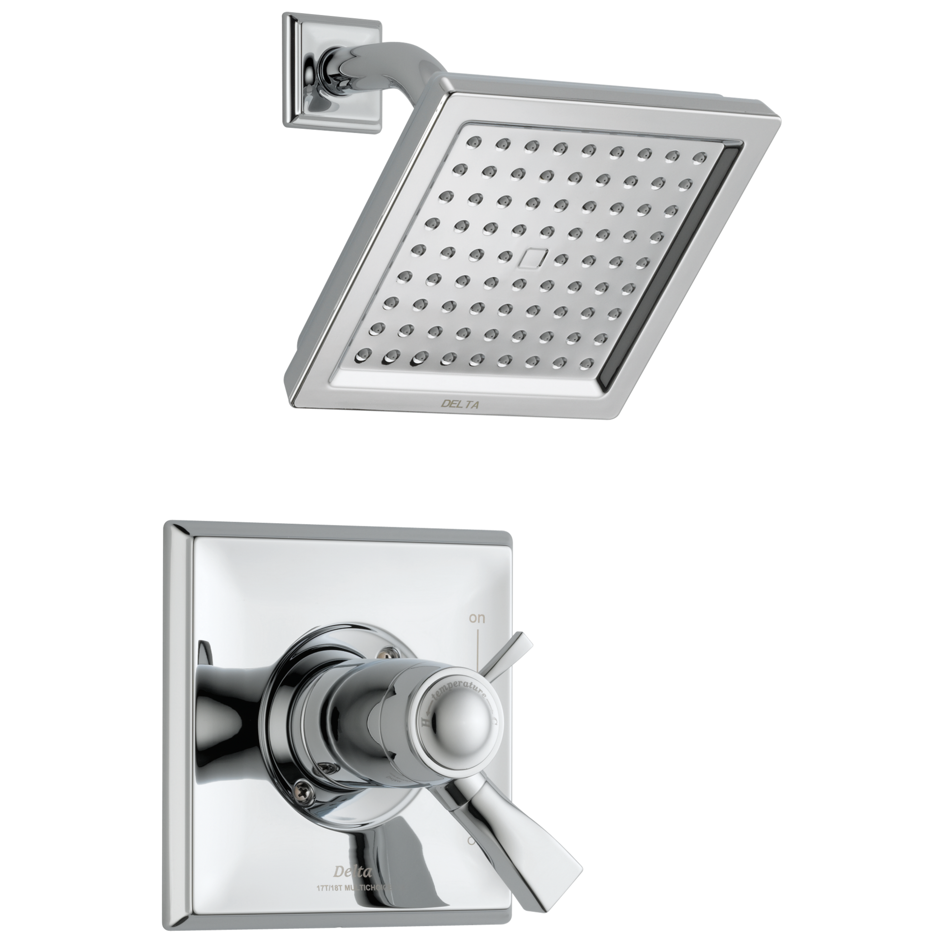 Delta Dryden Chrome 2-handle 6.5625-in Square Shower Faucet with Valve (Single Function)