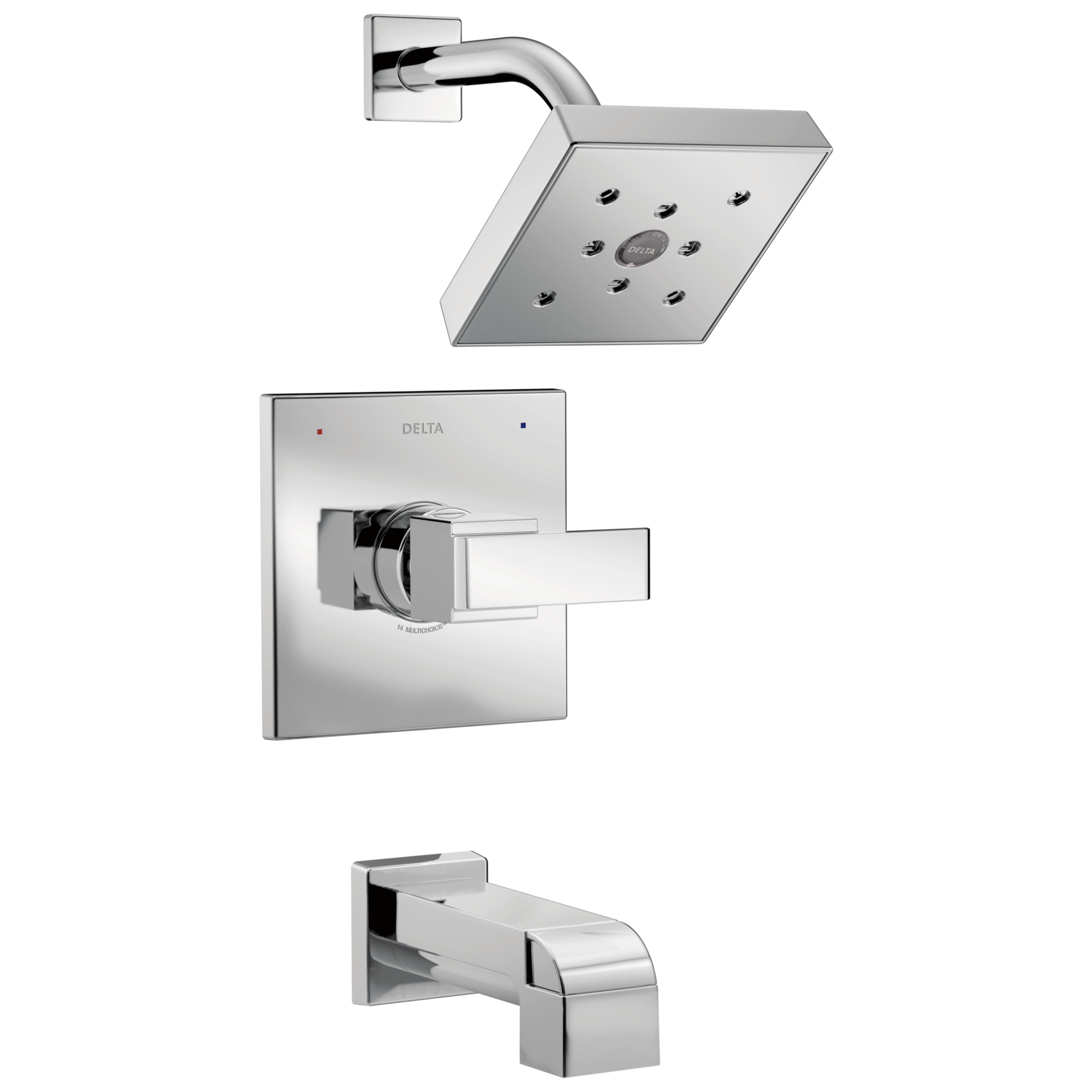 Delta Ara Chrome 1-handle 5.3125-in Square Bathtub and shower Faucet with Valve (Single Function)