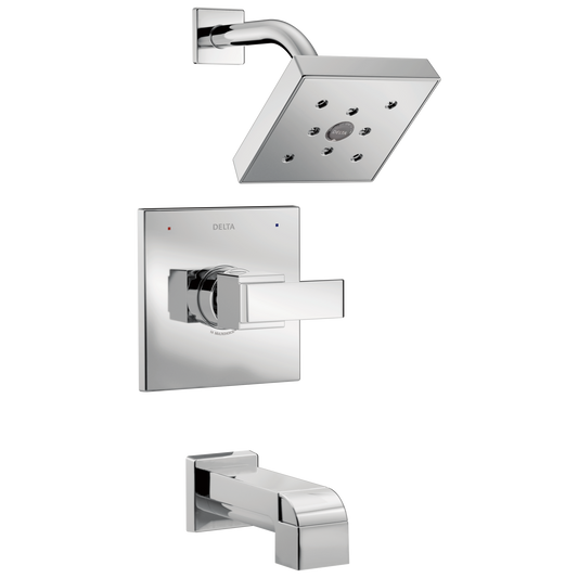 Delta Ara Chrome 1-handle 5.3125-in Square Bathtub and shower Faucet with Valve (Single Function)