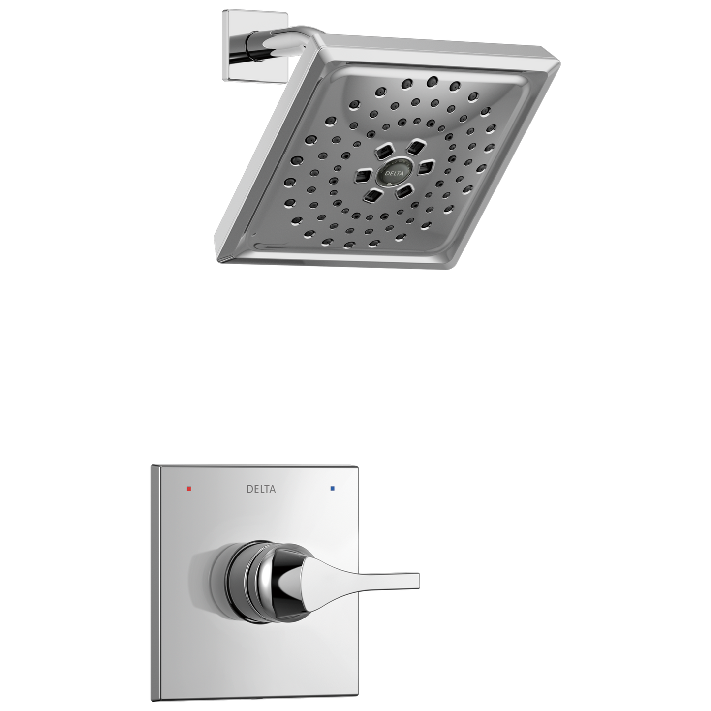 Delta Zura Chrome 1-handle 7.6875-in Square Shower Faucet (Multi-function)