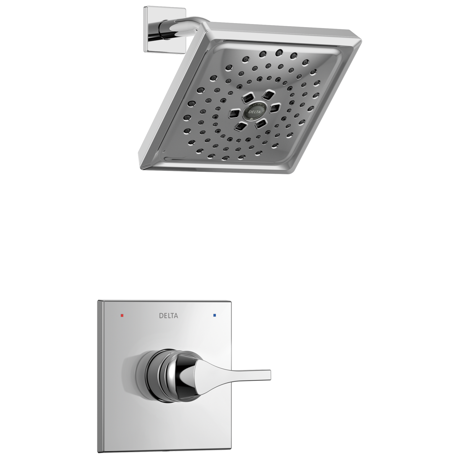 Delta Zura Chrome 1-handle 7.6875-in Square Shower Faucet (Multi-function)