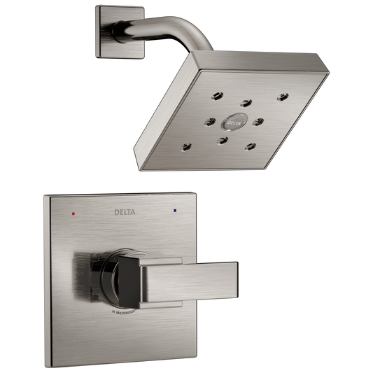 Delta Ara Stainless Steel 1-handle 5.3125-in Square Shower Faucet (Single Function)