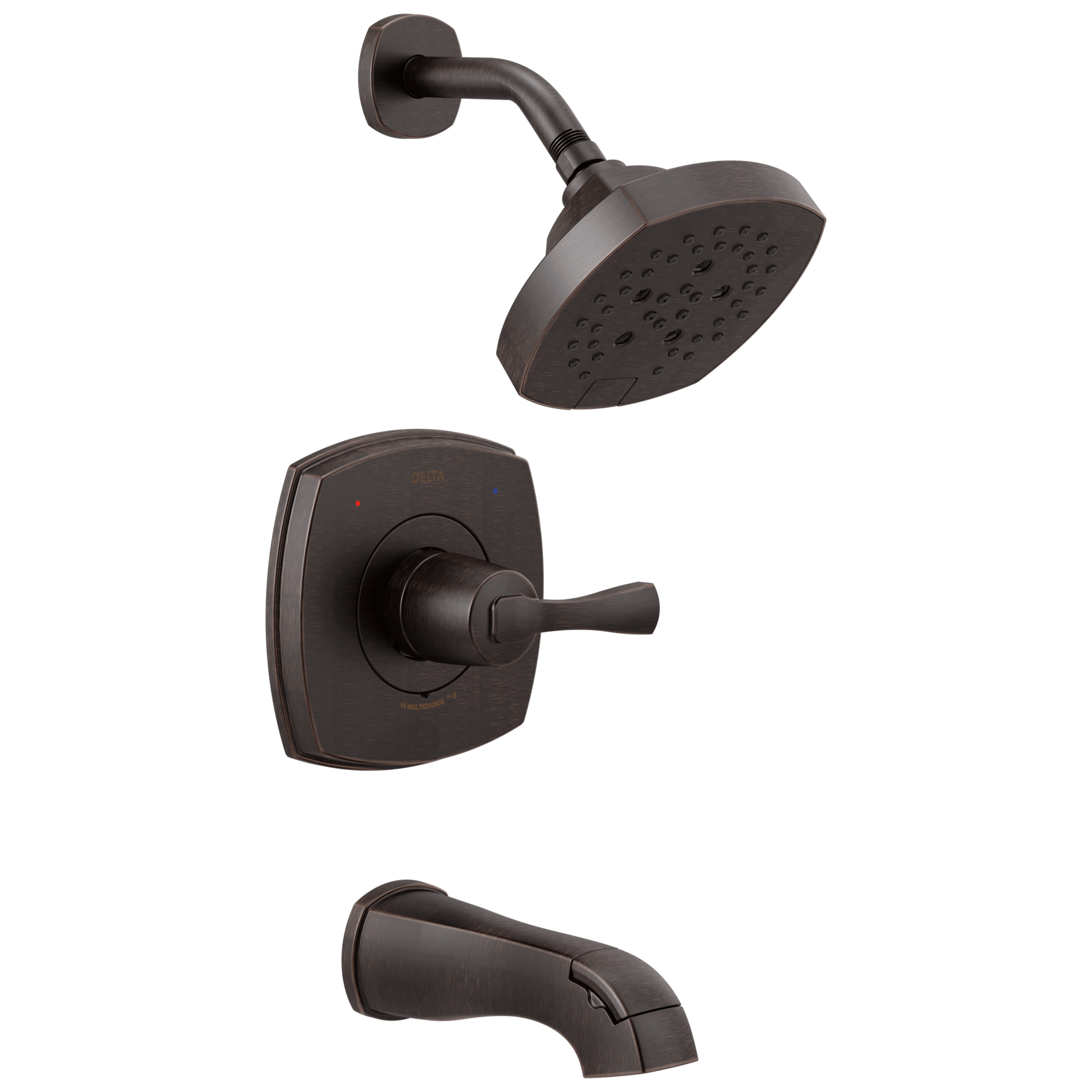 Delta Stryke Venetian Bronze 1-handle 6-in Round Bathtub and shower Faucet with Valve (Multi-function)