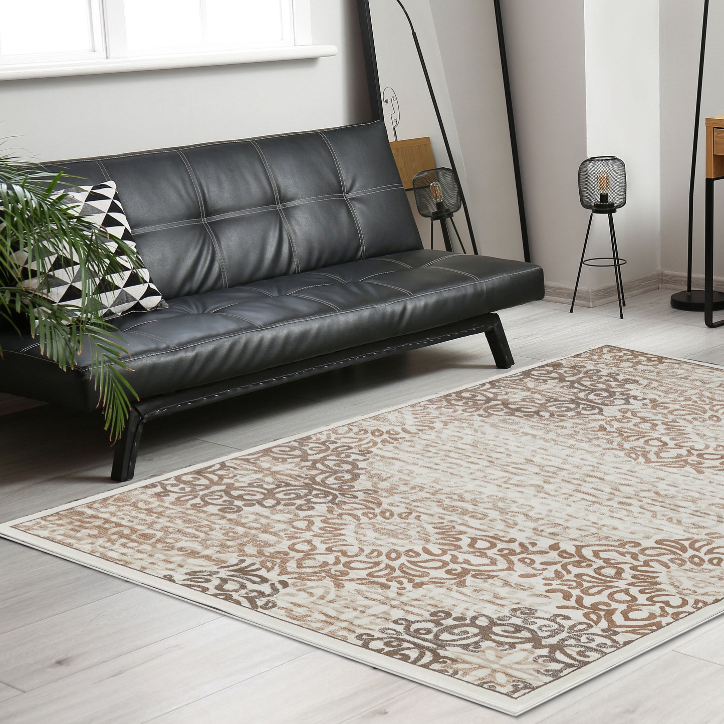 Radici USA Pisa 8 x 10 (ft) Polypropylene Bone Rectangular Indoor Abstract Bohemian/Eclectic Spot Clean Only Area rug