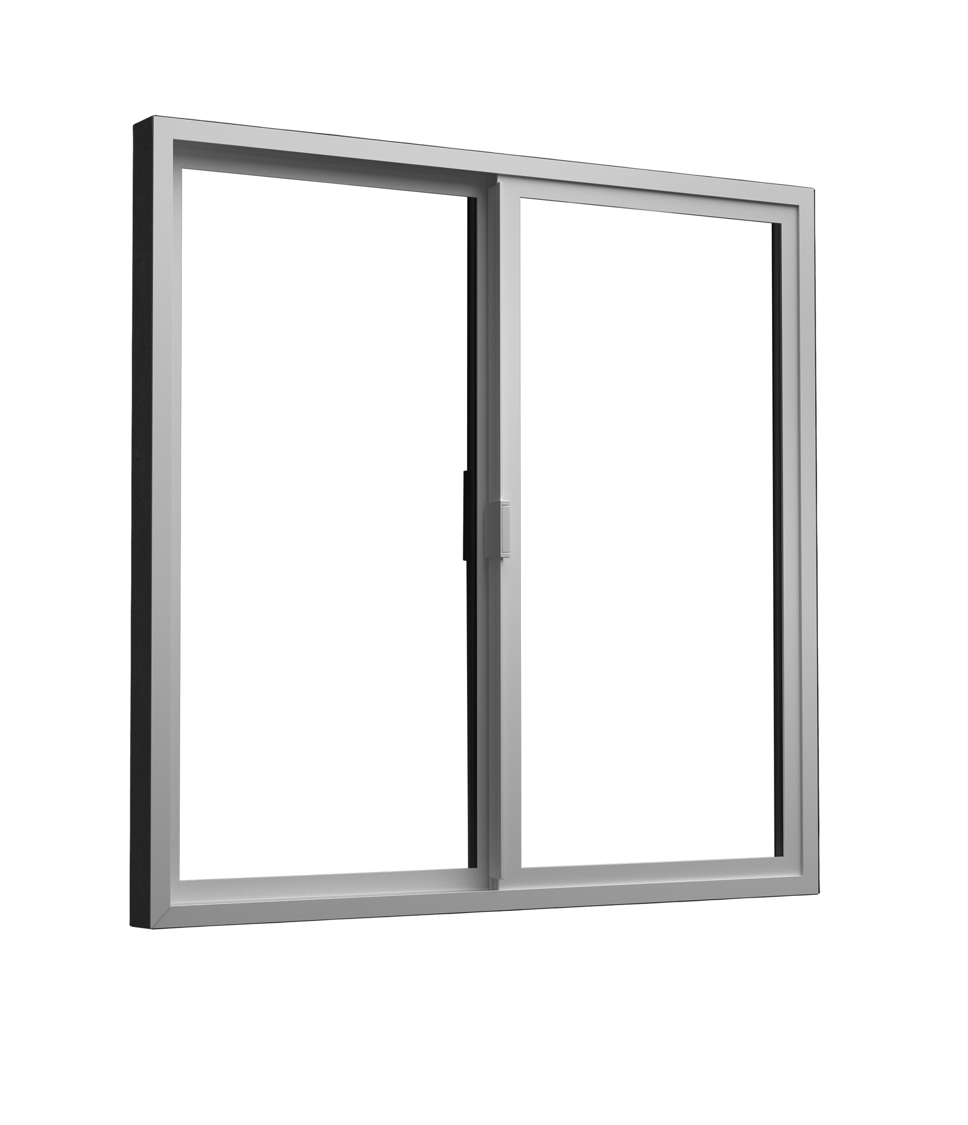 Milgard V300 Trinsic Series White Exterior White Interior Left-Handed Vinyl Sliding Window Double strength with Grids (Half Screen Included)