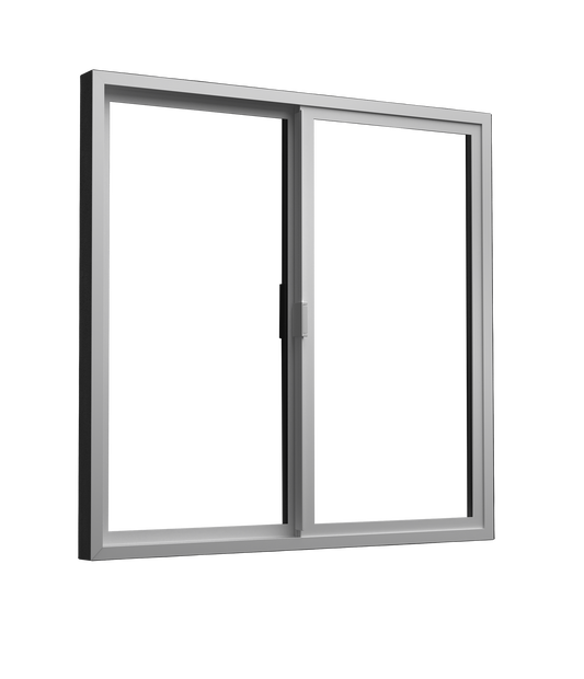 Milgard V300 Trinsic Series White Exterior White Interior Left-Handed Vinyl Sliding Window Double strength with Grids (Half Screen Included)