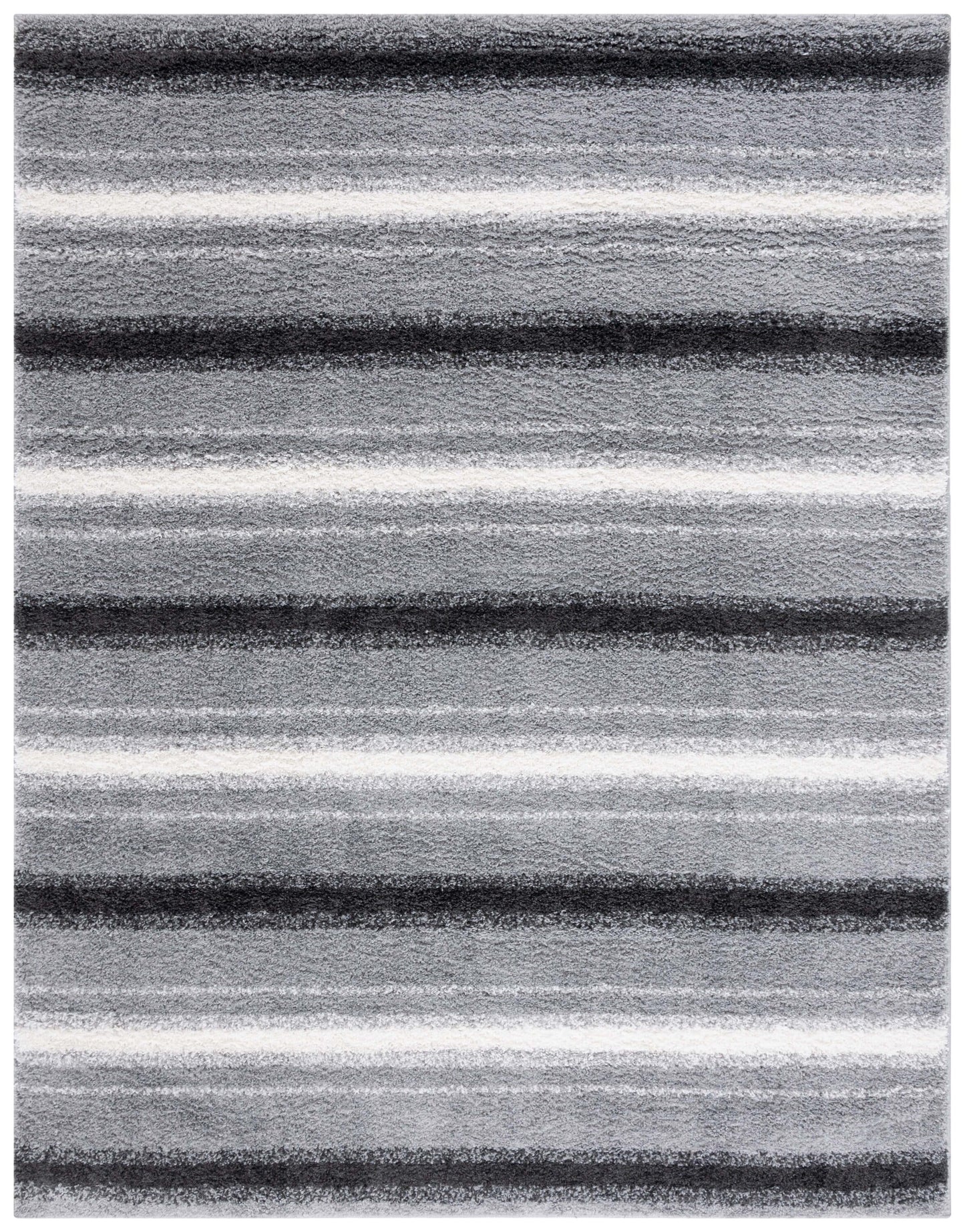 Safavieh 9 x 12 (ft) Loomed Gray/Black Rectangular Indoor Stripe Mid-Century Modern Area rug