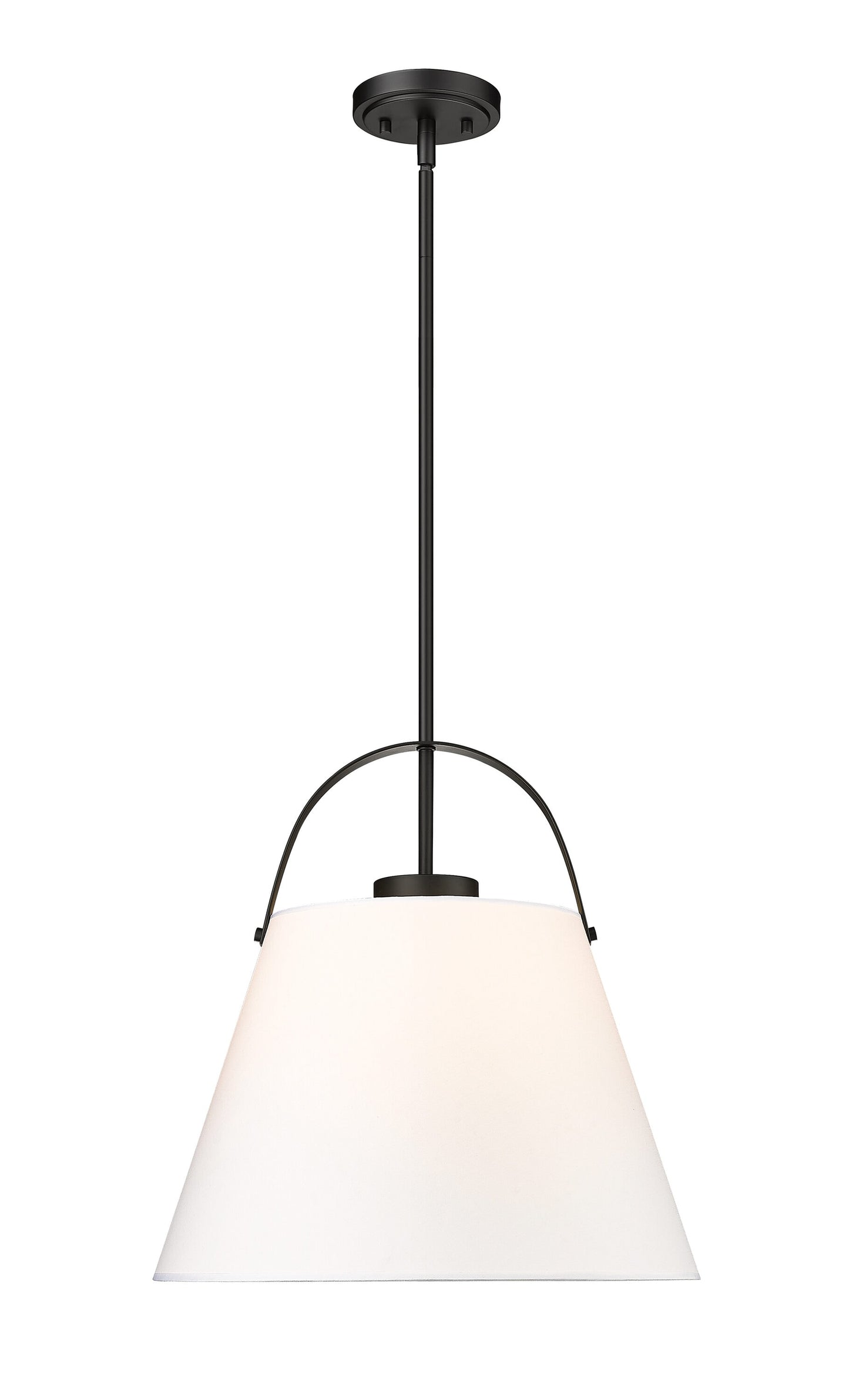 Z-Lite Z-Studio Linen Pendant 1 -Light Matte Black Transitional Lantern Medium Hanging Pendant light