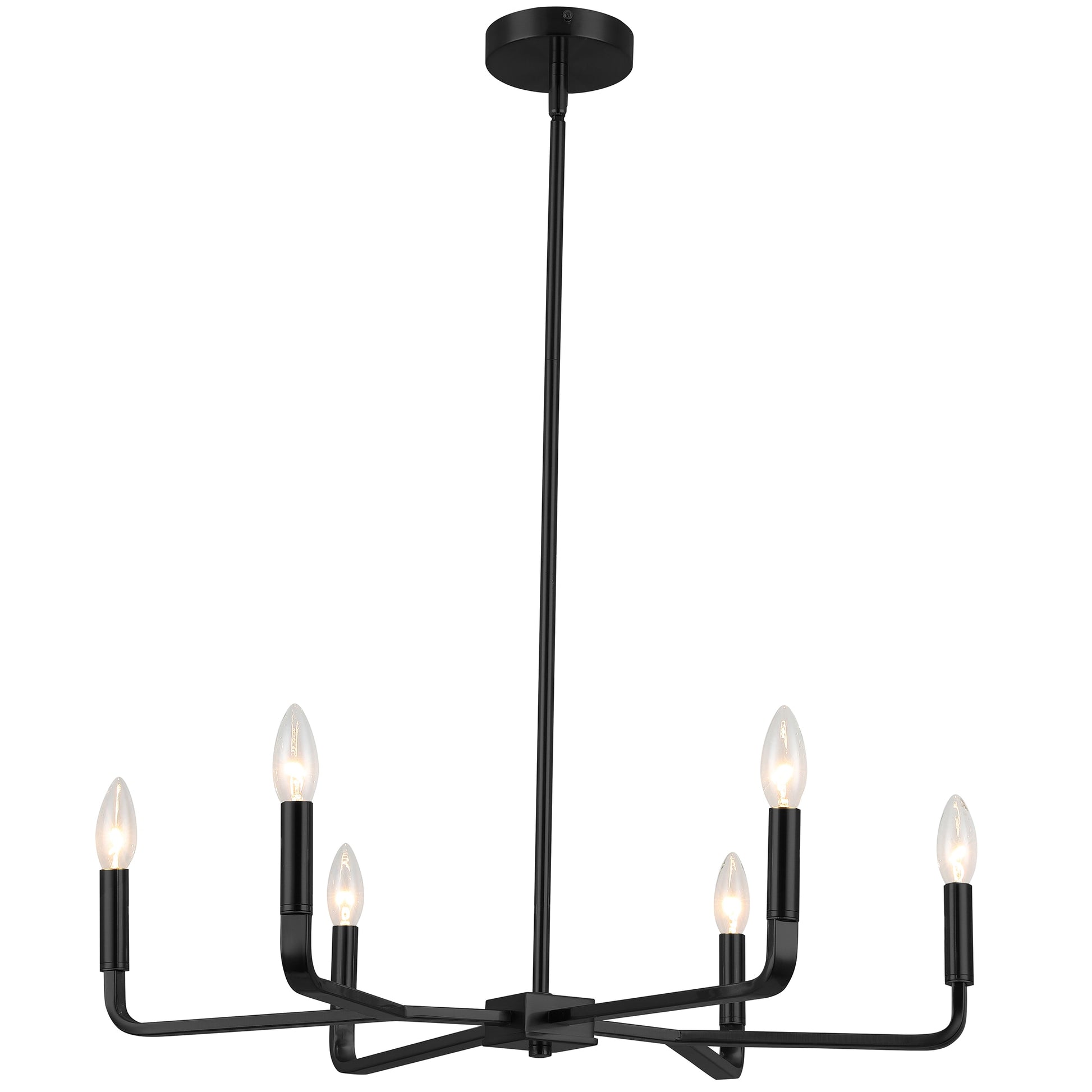 Dainolite Colette 6 -Light Matte Black Modern/contemporary For Use in Bathrooms, Bedrooms, Dining Rooms, Foyers, Kitchens, Living Rooms Chandelier