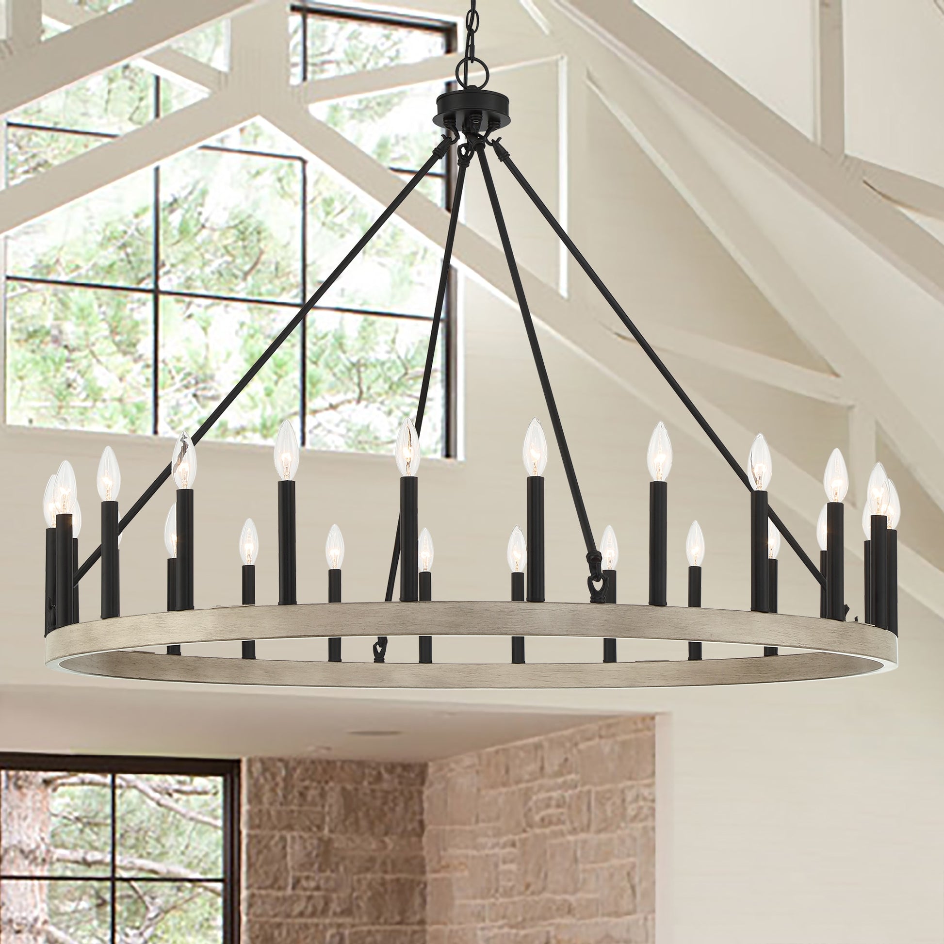 ACROMA Hamden 24 -Light Matte Gray Indoor Bare bulb Metal Metal Chandelier