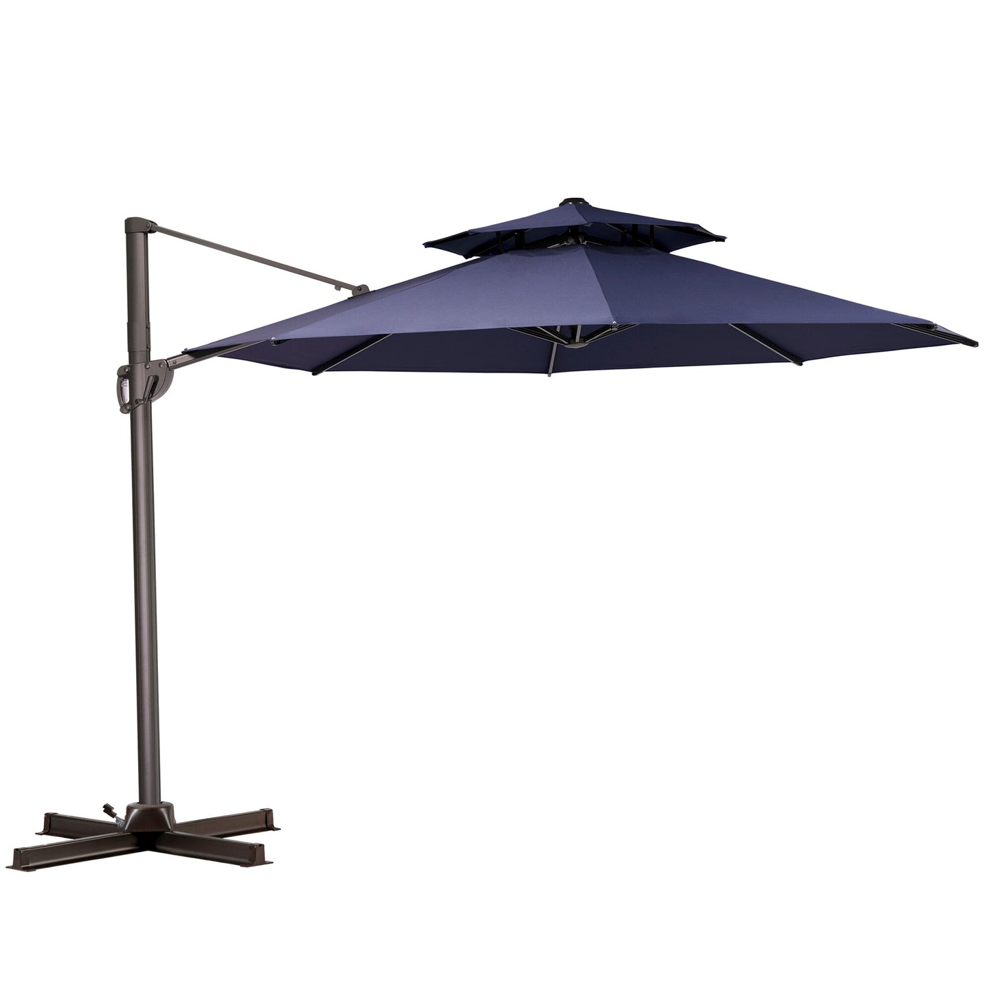 Pellebant 11.5-ft Steel Blue Cantilever Patio Umbrella