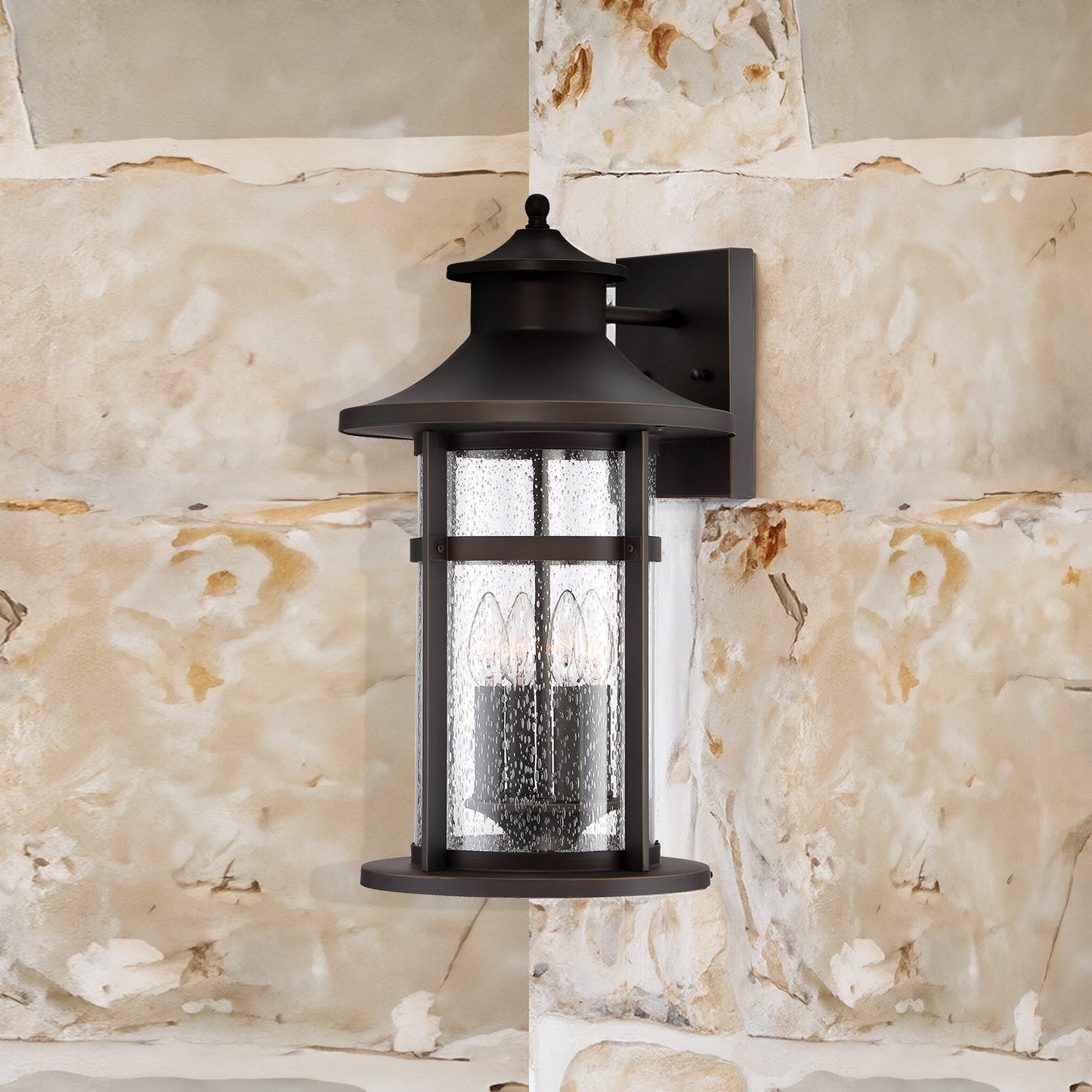 Minka Lavery Highland Ridge 4 -Light 20.75-in H Oil-rubbed Bronze Hardwired Outdoor Wall Light