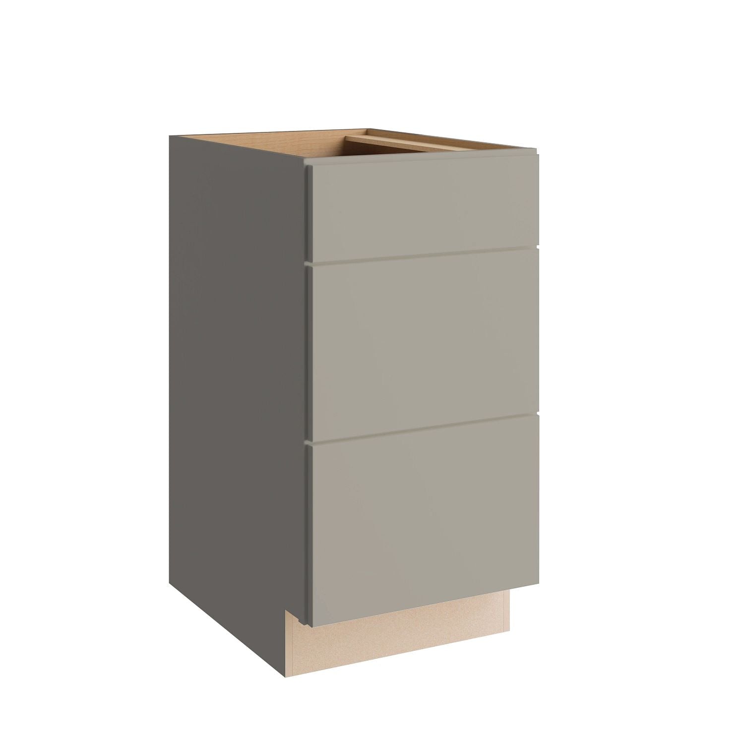 Project Source Burlington 18-in W x 34.5-in H x 24-in D Gray 3 -Drawers Drawer Base Fully Assembled Cabinet Recessed Panel