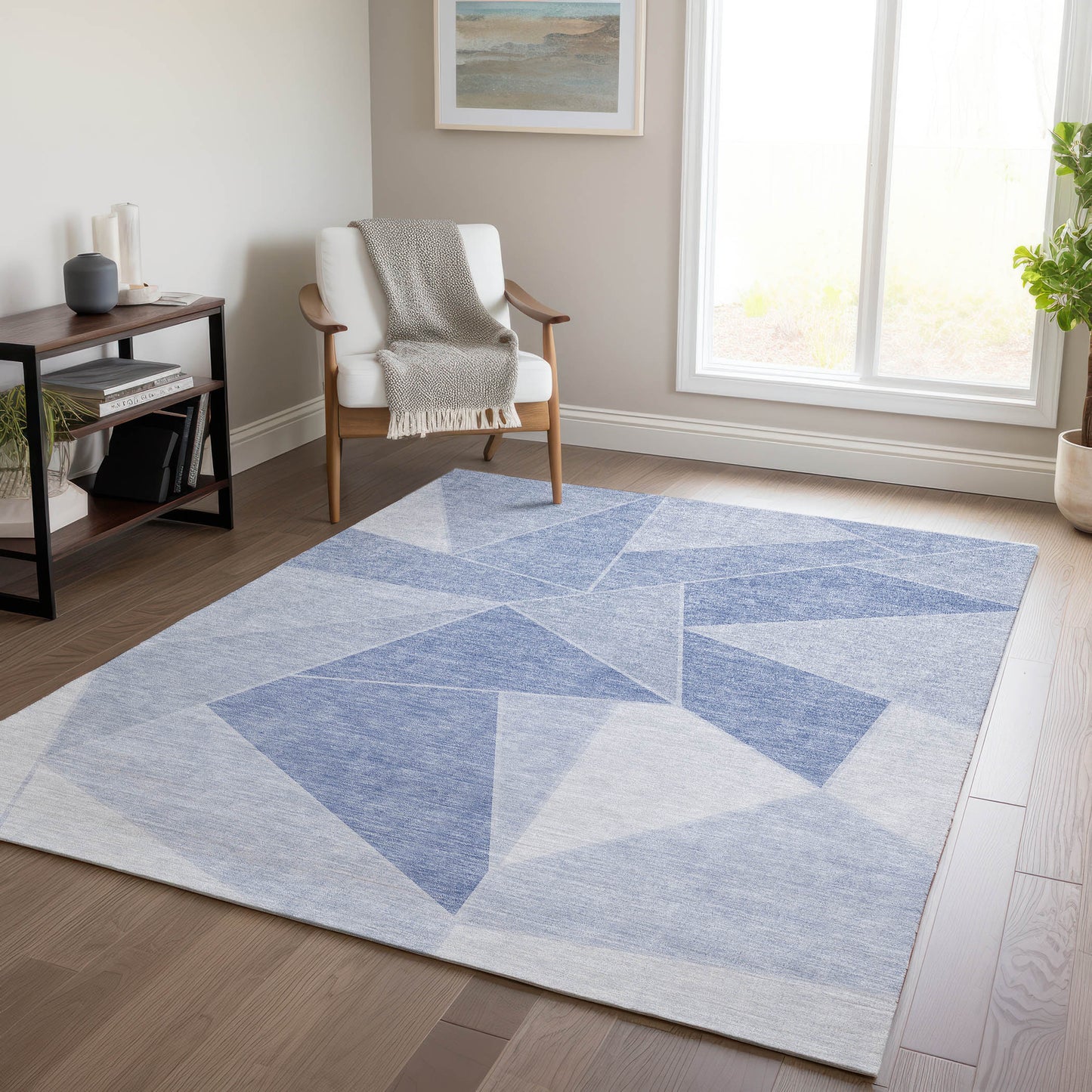 Addison Rugs Chantille ACN636SK 9 x 12 (ft) Polyester Sky Rectangular Indoor/Outdoor Geometric Machine washable Area rug