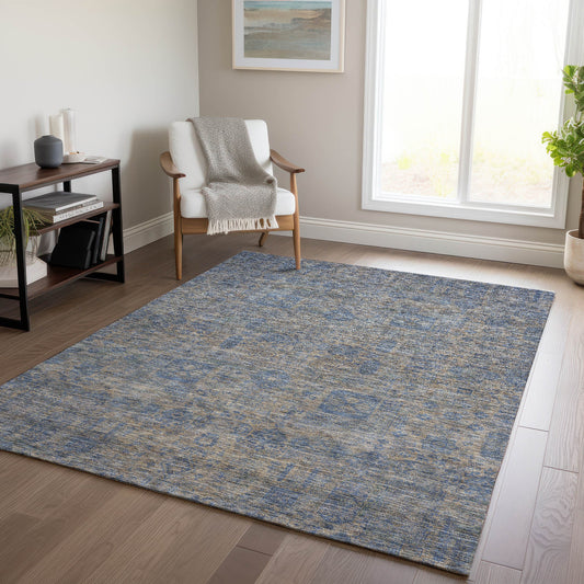 Addison Rugs Chantille ACN637KH 8 x 10 (ft) Polyester Khaki Rectangular Indoor/Outdoor Geometric Machine washable Area rug