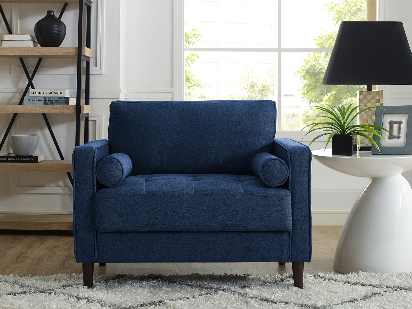 Lifestyle Solutions 39.8-in W Casual Navy Blue Accent Armchair