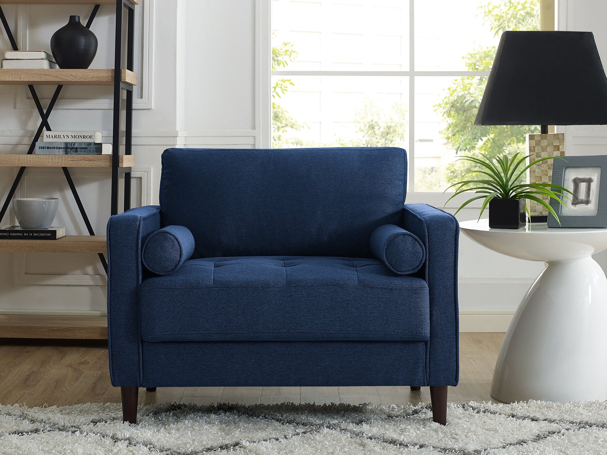 Lifestyle Solutions 39.8-in W Casual Navy Blue Accent Armchair