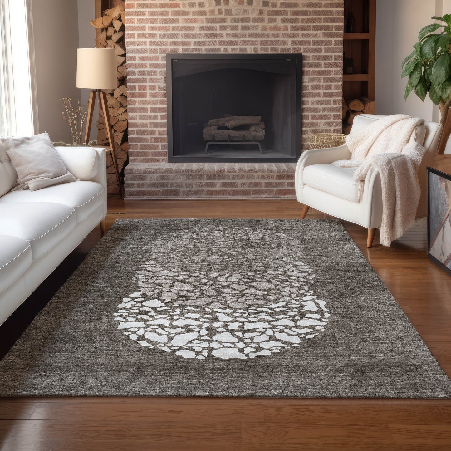 Addison Rugs Chantille ACN643TP 8 x 10 (ft) Polyester Taupe Rectangular Indoor/Outdoor Abstract Machine washable Area rug