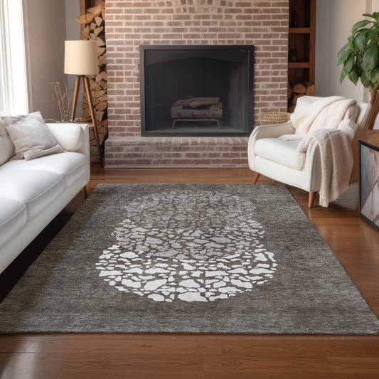 Addison Rugs Chantille ACN643TP 8 x 10 (ft) Polyester Taupe Rectangular Indoor/Outdoor Abstract Machine washable Area rug