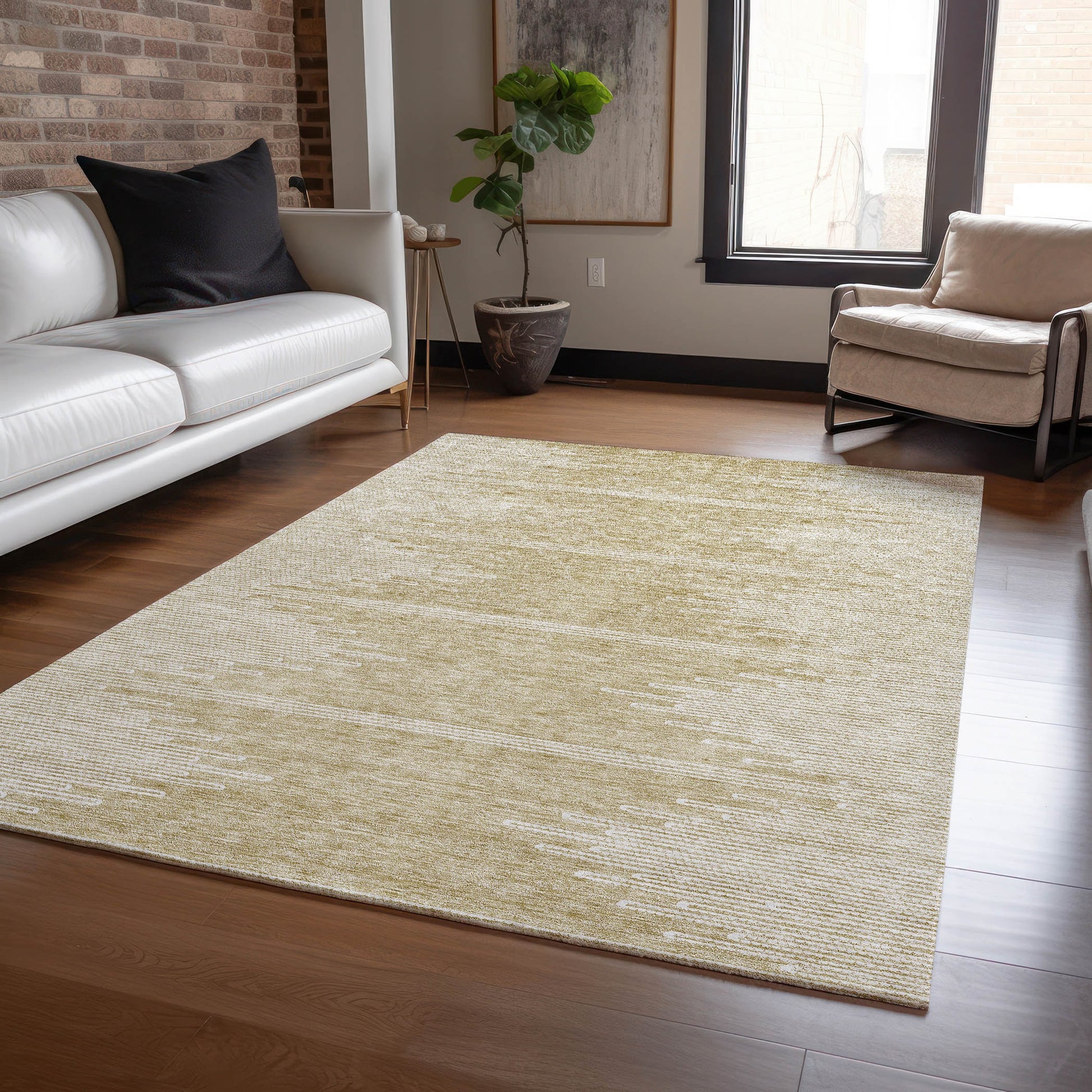 Addison Rugs Chantille ACN647BG 9 x 12 (ft) Polyester Beige Rectangular Indoor/Outdoor Geometric Machine washable Area rug