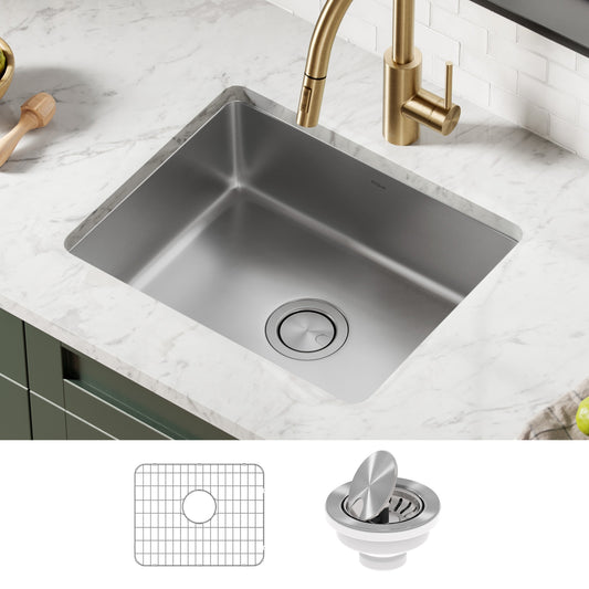 Kraus Dex Undermount 22-in x 17.38-in Stainless steel Single bowl 16 -Gauge Kitchen Sink