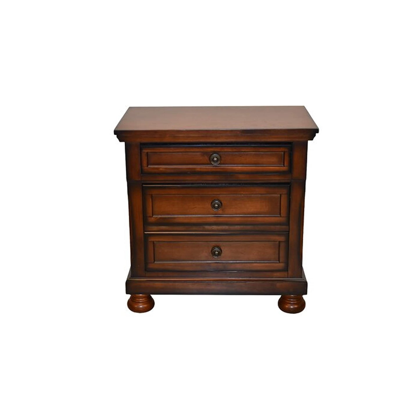 Galaxy Dark Walnut 3 -Drawer 18-in W x 30-in H Modern Nightstand