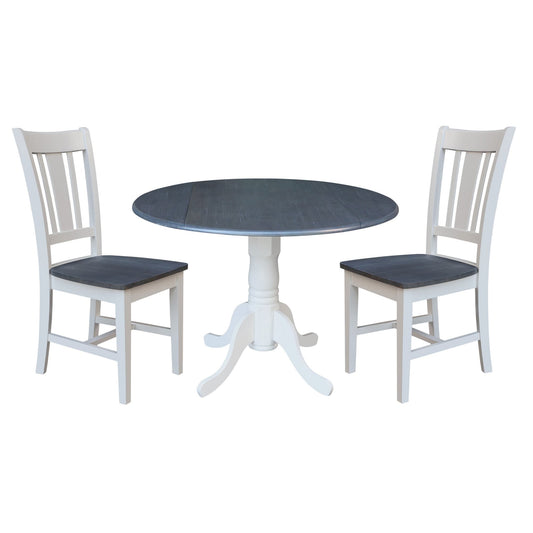International Concepts White/heather gray Casual Dining Room Set with Round Table ( Seats 4 )
