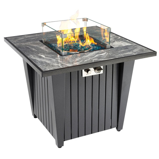 Bybafun 32-in W 50000 Maximum BTUs Steel Square Liquid propane Fire pit table