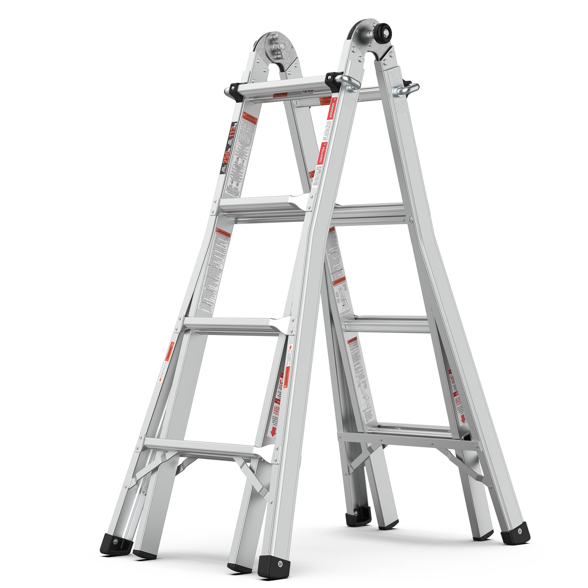 Maocao Hoom 12-ft Reach Type 1- 250-lb Load Capacity Telescoping Multi-Position Ladder YCBH356879