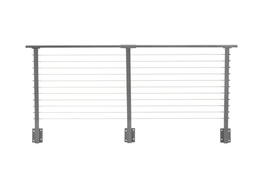 CityPost Face Mount 8-ft x 36-in Grey Steel Deck Cable Rail Kit