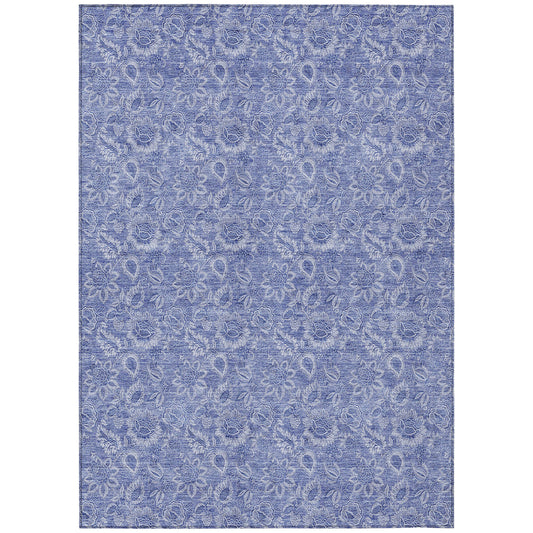Addison Rugs Chantille ACN662DN 9 x 12 (ft) Polyester Denim Rectangular Indoor/Outdoor Geometric Machine washable Area rug