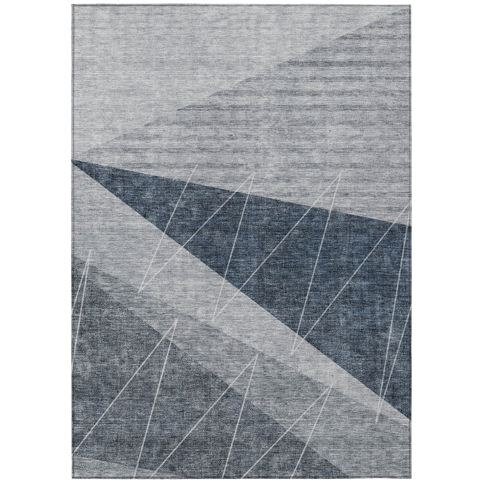 Addison Rugs Chantille ACN706CC 9 x 12 (ft) Polyester Charcoal Rectangular Indoor/Outdoor Geometric Machine washable Area rug