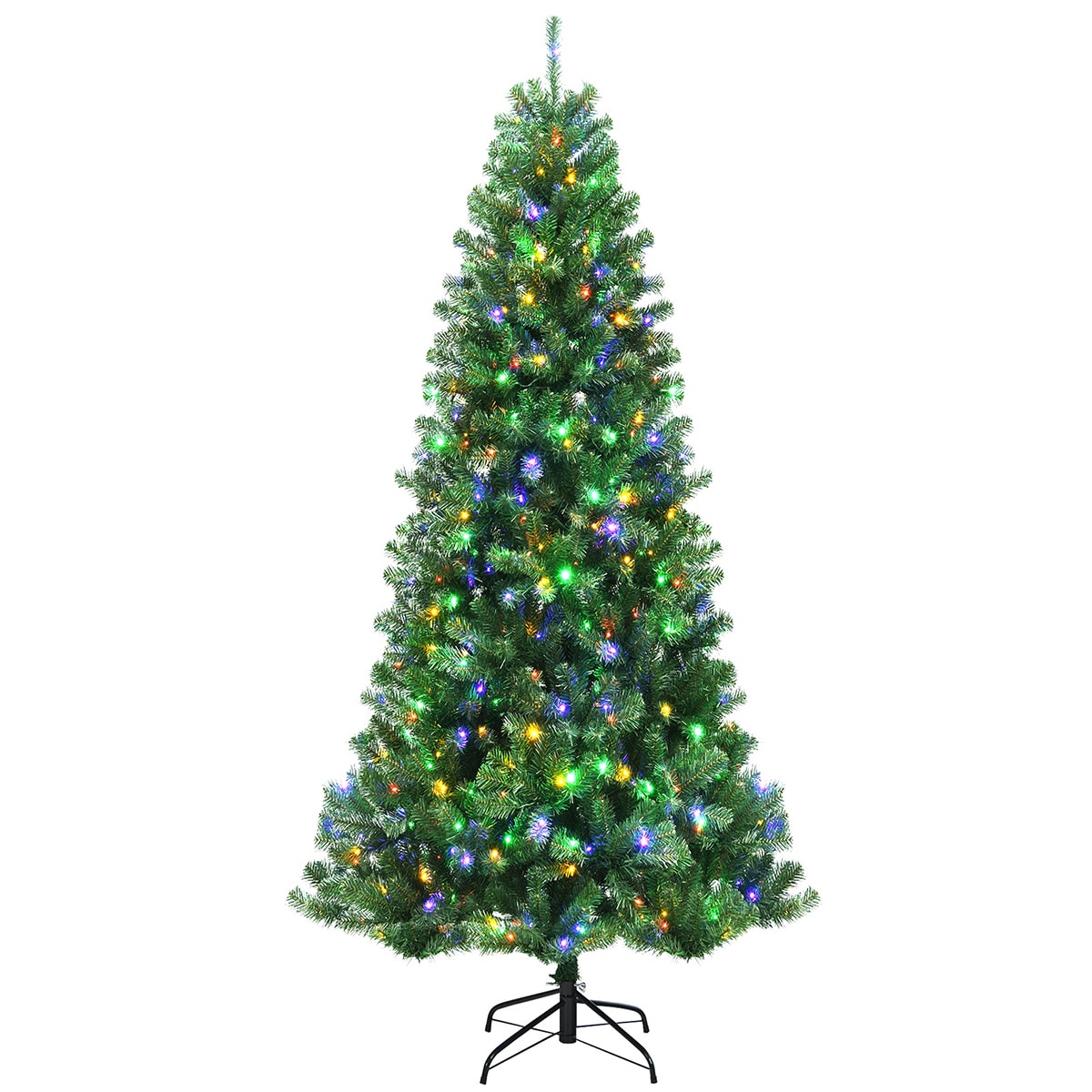 Forclover 8-ft Pre-lit Artificial Christmas Tree with Twinkling Multicolor LED Lights