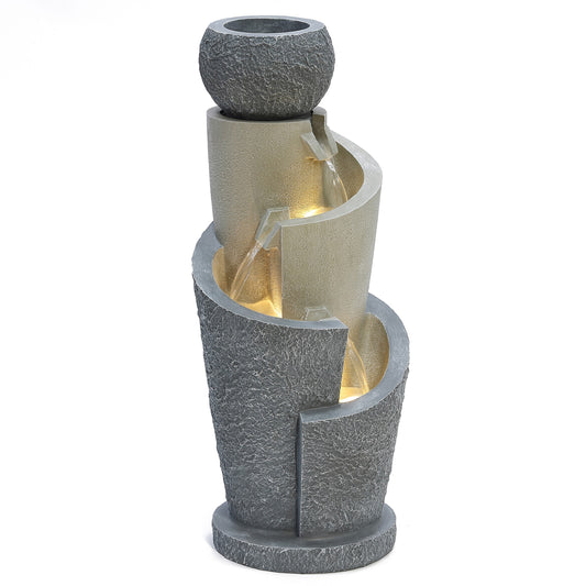 LuxenHome 26.57-in H Resin Outdoor Fountain Statue Pump Included