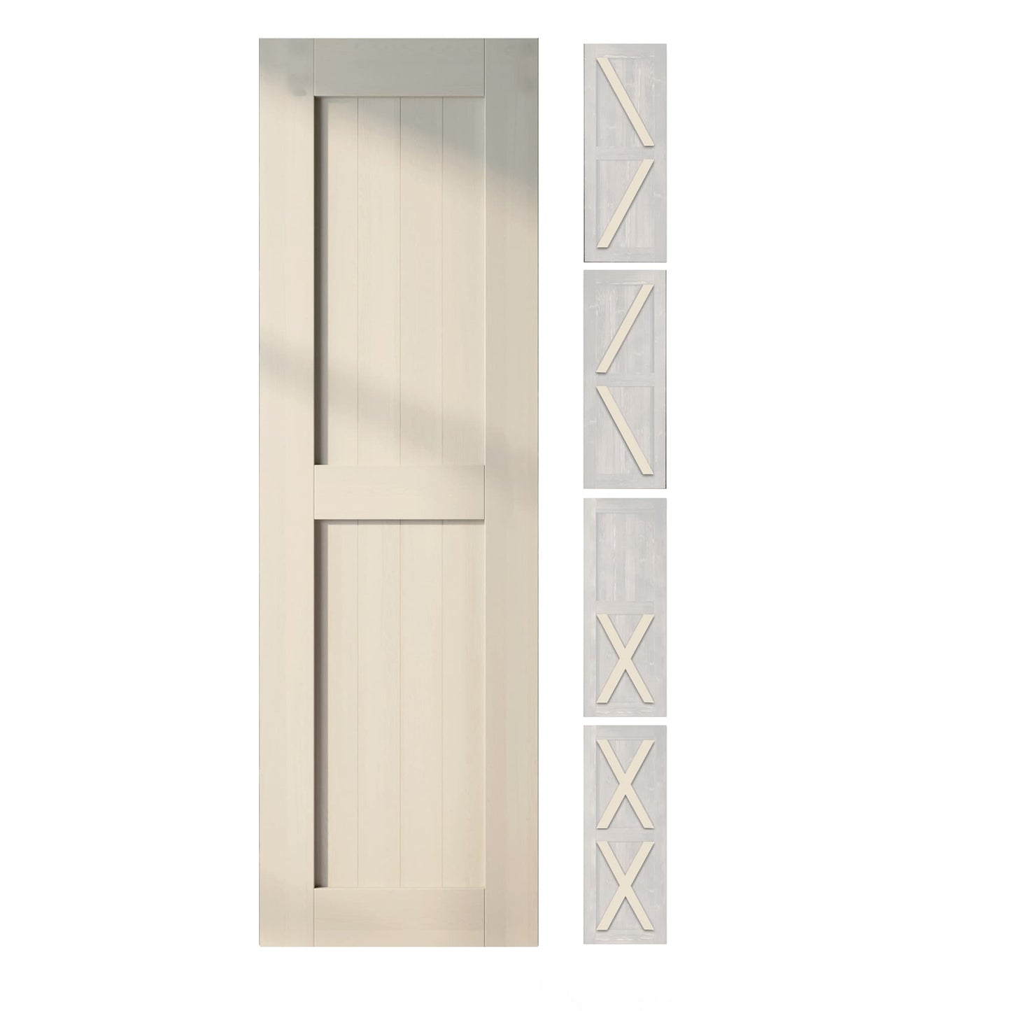 HOMACER 22-in x 80-in Tinsmith Gray Pine Wood Solid core Single Barn Door (Hardware Not Included)