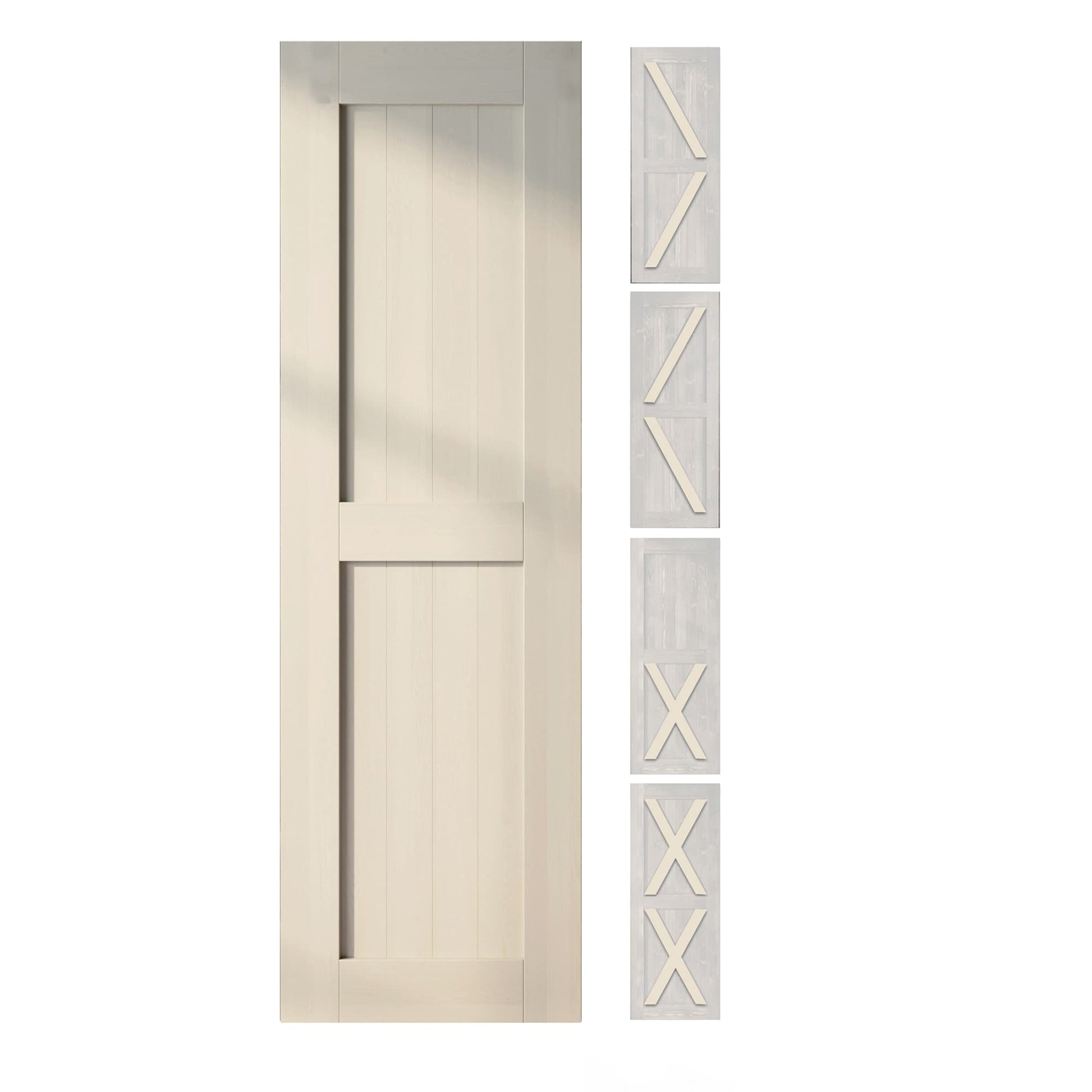 HOMACER 22-in x 80-in Tinsmith Gray Pine Wood Solid core Single Barn Door (Hardware Not Included)