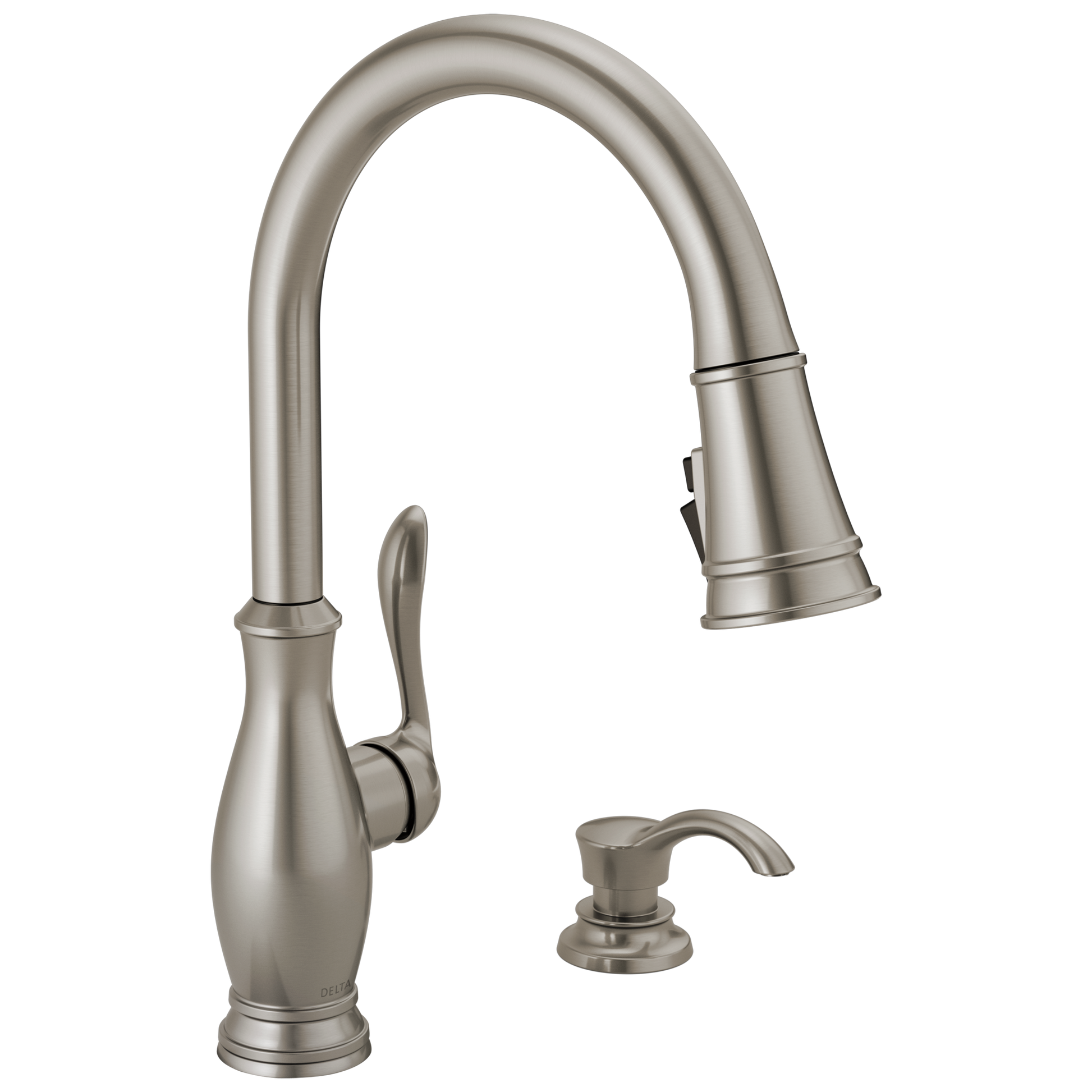 Delta Zalia SpotShield Stainless Steel Single Handle Deck-mount Pull-down Kitchen Faucet with Sprayer (Includes Deck Plate) (Includes Soap Dispenser)