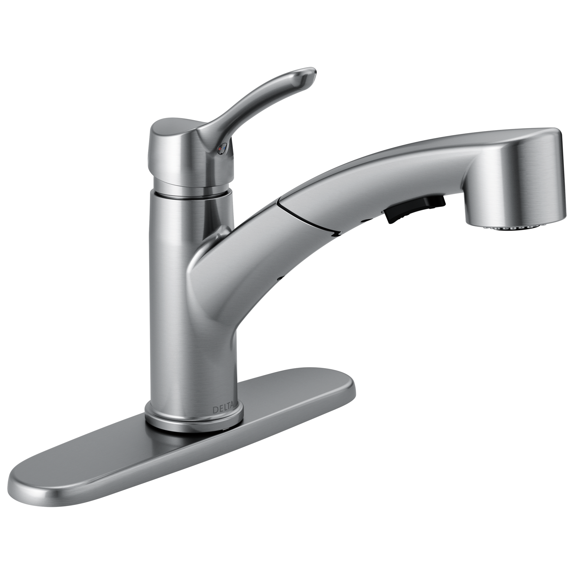 Delta Collins Arctic Stainless Single Handle Deck-mount Pull-out Kitchen Faucet with Sprayer (Includes Deck Plate)