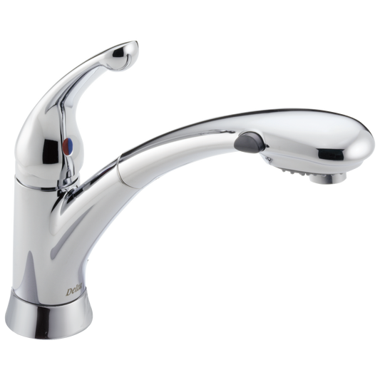 Delta Signature Chrome Single Handle Deck-mount Pull-out Kitchen Faucet with Sprayer (Includes Deck Plate)