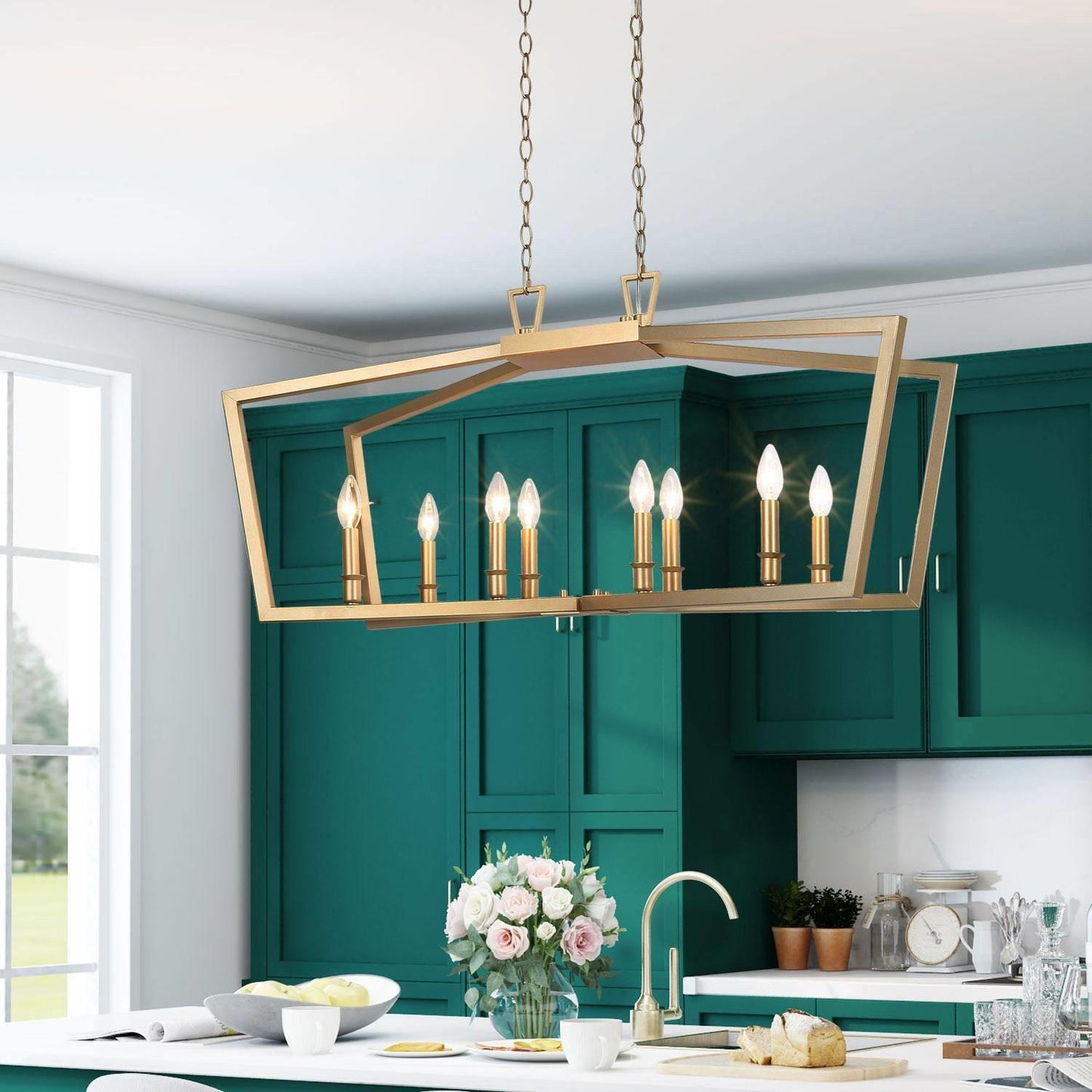 Uolfin 8.0 -Light Polished Gold Indoor Metal Metal Chandelier