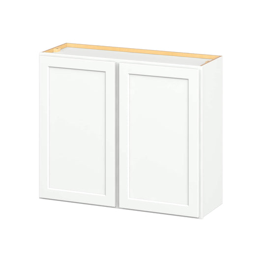 Hugo&Borg PRO Glendale 36-in W x 30-in H x 12-in D Pure White Wall Ready to Assemble (RTA) Plywood Cabinet Recessed Panel Shaker
