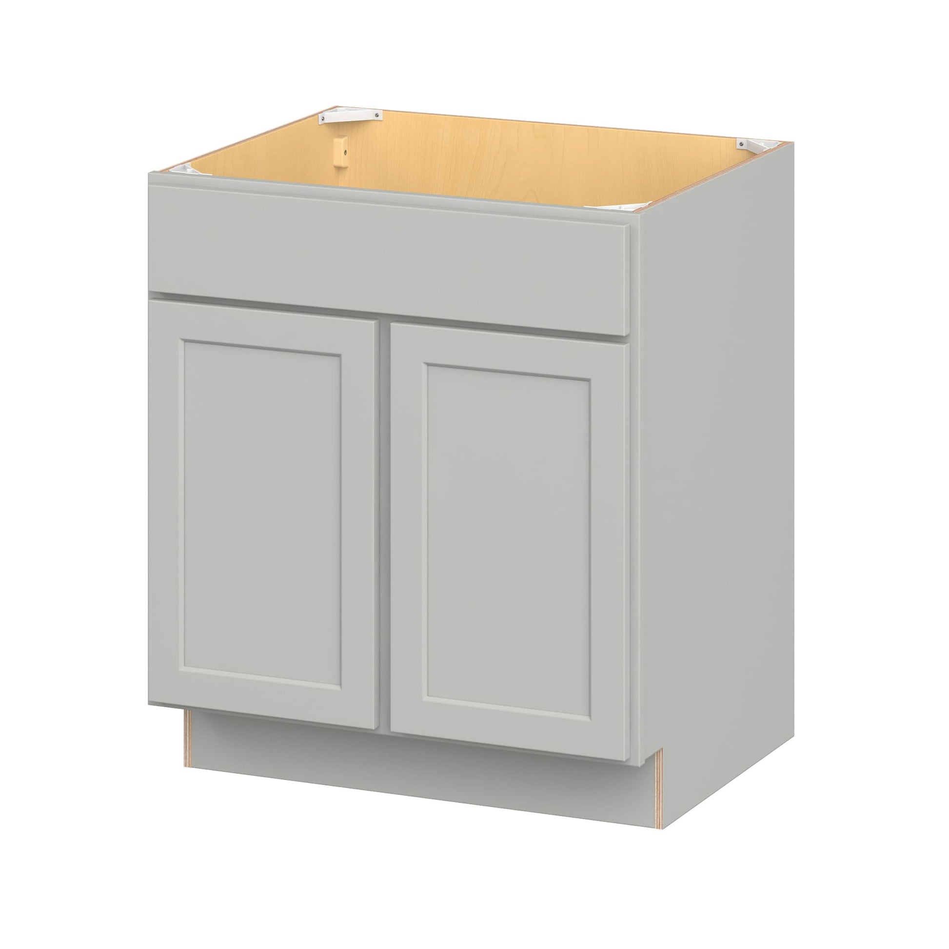 Hugo&Borg PRO Jasper 30-in W x 34.5-in H x 24-in D Whisper Gray Sink Base Ready to Assemble (RTA) Plywood Cabinet Flat Panel Shaker
